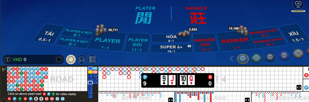 Cách đặt cược trong Baccarat